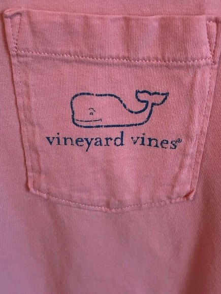 Vineyard Vines T Shirt Womens Size Small Short Sleeve Pink Whale Logo Pocket - Picture 6 of 8